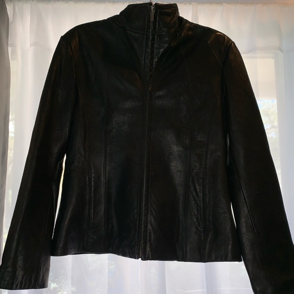 Vintage Sienna real black leather jacket. - Picture 1 of 4